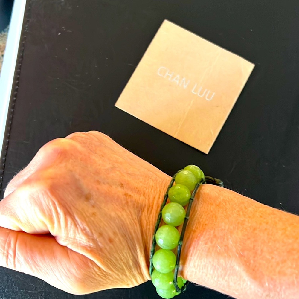 Chan Luu single wrap large bead bracelet-green